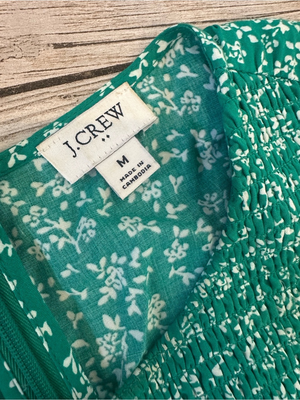 J crew size medium green Floral Sleeveless Midi Dress with pockets - Picture 6 of 8